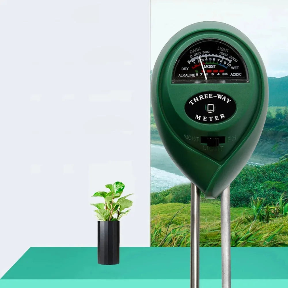 3 in 1 Soil PH Meter Sunlight PH Tester Garden Flowers Soil Moisture Sensor Meter Plants Acidity Humidity PH Monitor Detector