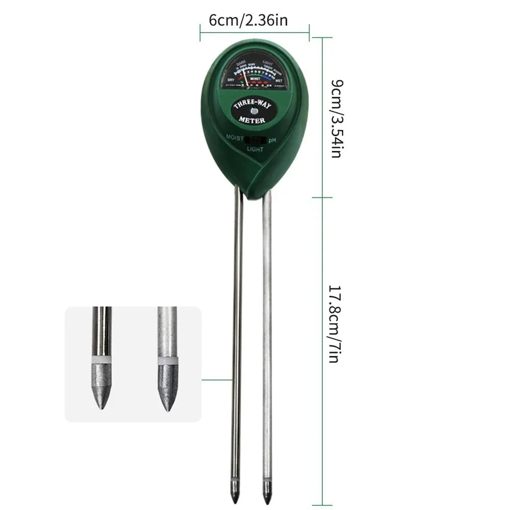 3 in 1 Soil PH Meter Sunlight PH Tester Garden Flowers Soil Moisture Sensor Meter Plants Acidity Humidity PH Monitor Detector
