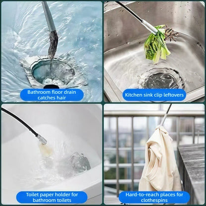 Hand Pinch Cleaning Sewer Pipe Plunger Hand Pinches Four Claws Pipe Opener Drains Four Claw Telescopic Bathroom Accessories Home