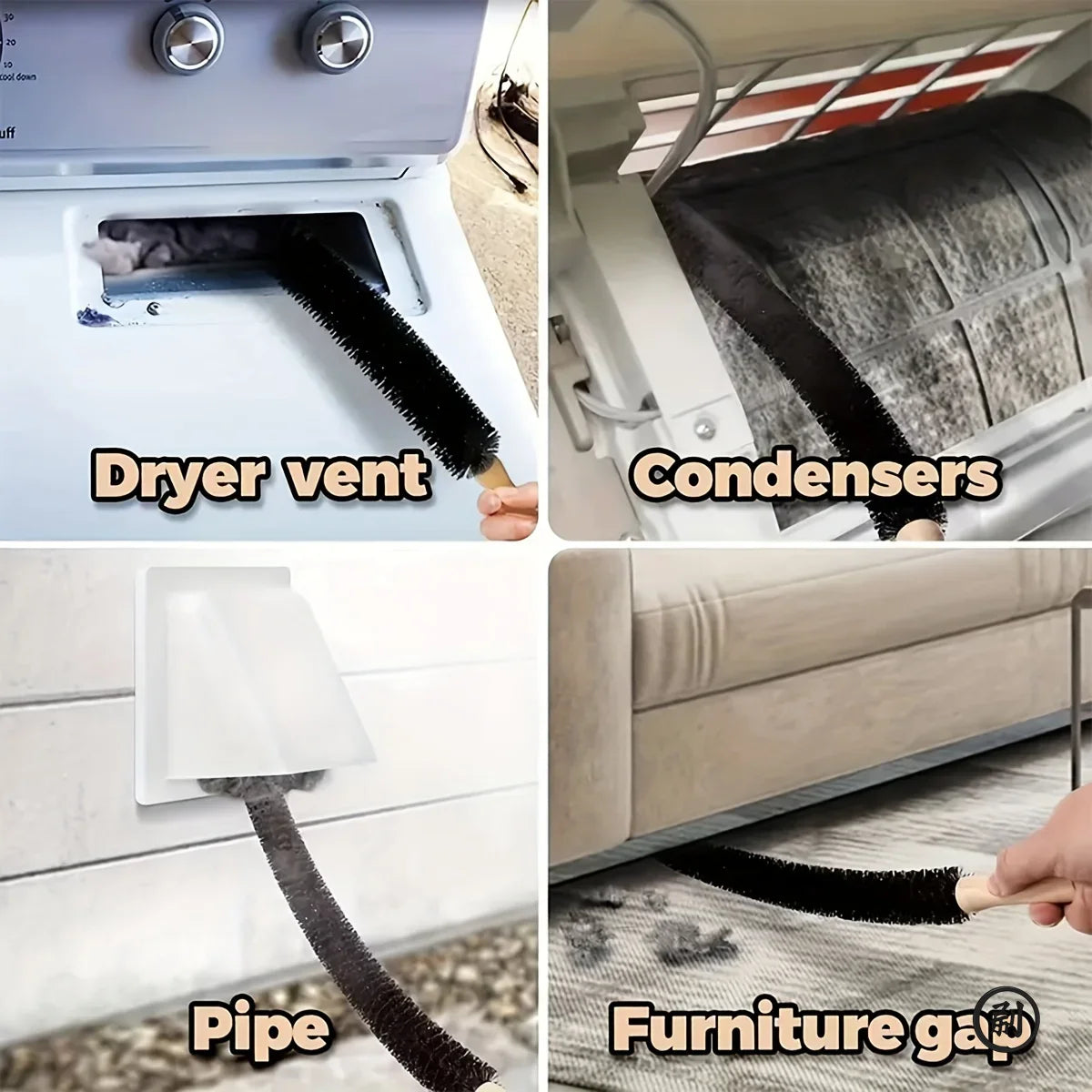 Radiator Cleaner Brush Washing Machine Lint Cleaning Brushes Long Flexible Dryer Vent Cleaner Duster Household Cleaning Tools